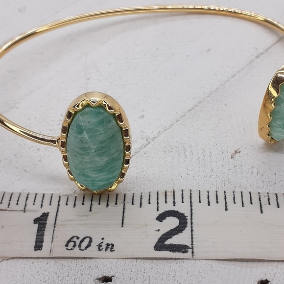 Genuine Amazonite Bezel bangle - Picture 8 of 10